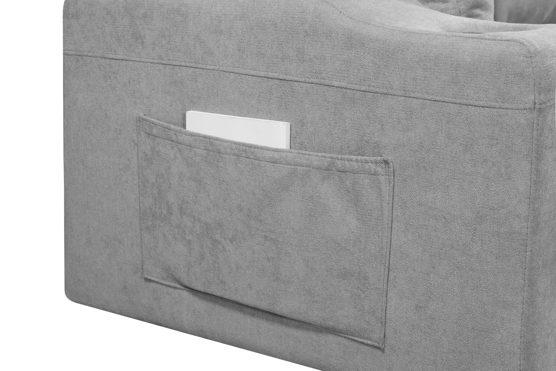 Mega Convertible Corner Sofa With Armrest Storage, Living Room And Apartment Sectional Sofa, Right Chaise Longue And Grey Grey Foam Fabric