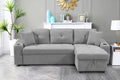 Mega Convertible Corner Sofa With Armrest Storage, Living Room And Apartment Sectional Sofa, Right Chaise Longue And Grey Grey Foam Fabric