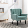 Modern Soft Velvet Material Ergonomics Accent Chair Living Room Chair Bedroom Chair Home Chair With Black Legs For Indoor Home Mint Green Foam Upholstered