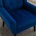 Modern Soft Velvet Material Ergonomics Accent Chair Living Room Chair Bedroom Chair Home Chair With Black Legs For Indoor Home Blue Foam Upholstered