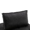 Coolmore Modern Upholstered Chair Leisure Sofa Lazy Sofa Plastic Legs And Pillow Removable Armless Accent Chair For Living Room,Bedroom,Office Black Linen Black Foam Linen