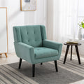 Modern Soft Velvet Material Ergonomics Accent Chair Living Room Chair Bedroom Chair Home Chair With Black Legs For Indoor Home Mint Green Foam Upholstered