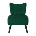 Unique Style Green Velvet Covering Accent Chair Button Tufted Back Brown Finish Wood Legs Modern Home Furniture Green Primary Living Space Modern,Retro Solid Wood