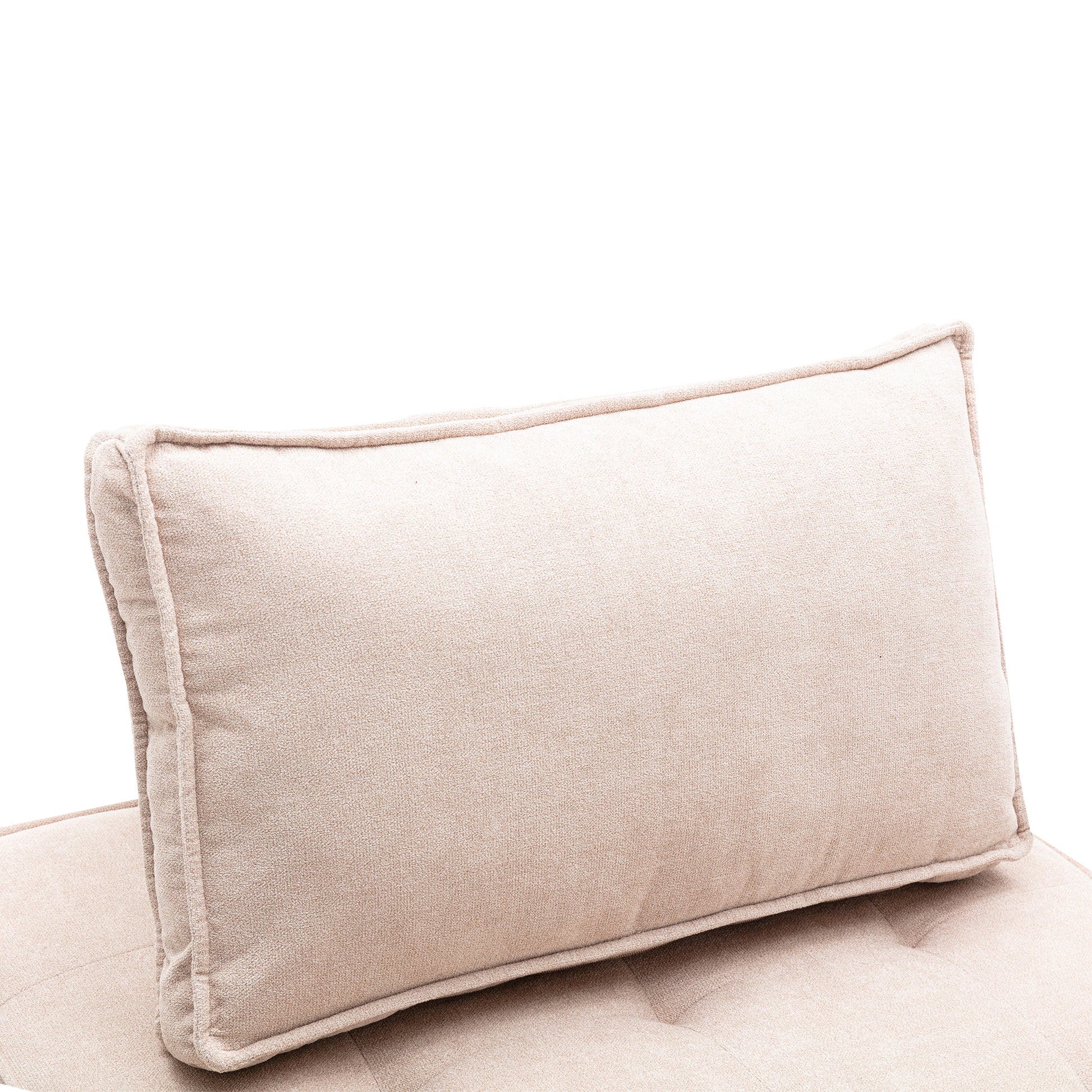Coolmore Modern Upholstered Chair Leisure Sofa Lazy Sofa Plastic Legs And Pillow Removable Armless Accent Chair For Living Room,Bedroom,Office Beige Linen Beige Foam Linen