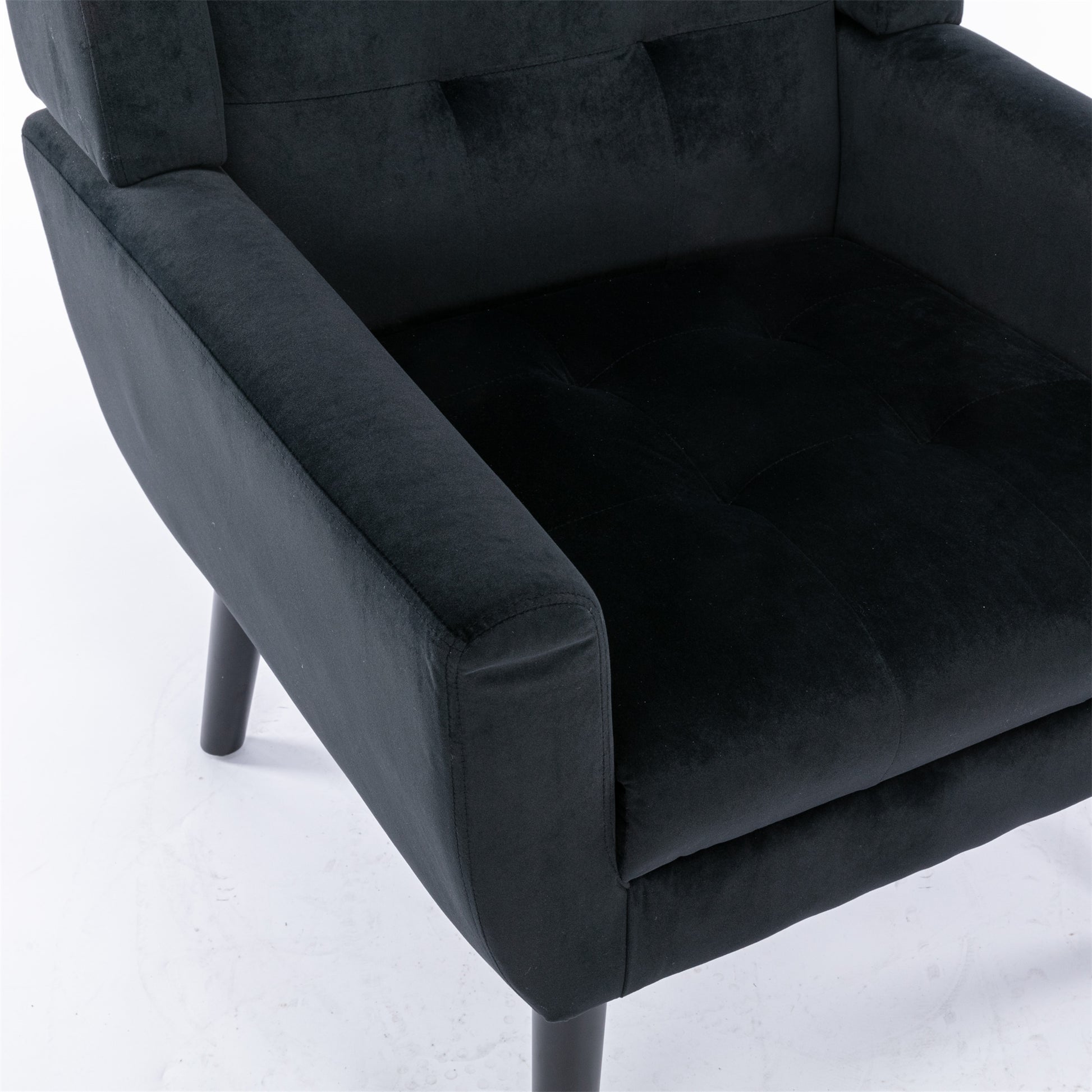 Modern Soft Velvet Material Ergonomics Accent Chair Living Room Chair Bedroom Chair Home Chair With Black Legs For Indoor Home Black Foam Upholstered