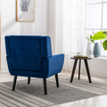 Modern Soft Velvet Material Ergonomics Accent Chair Living Room Chair Bedroom Chair Home Chair With Black Legs For Indoor Home Blue Foam Upholstered