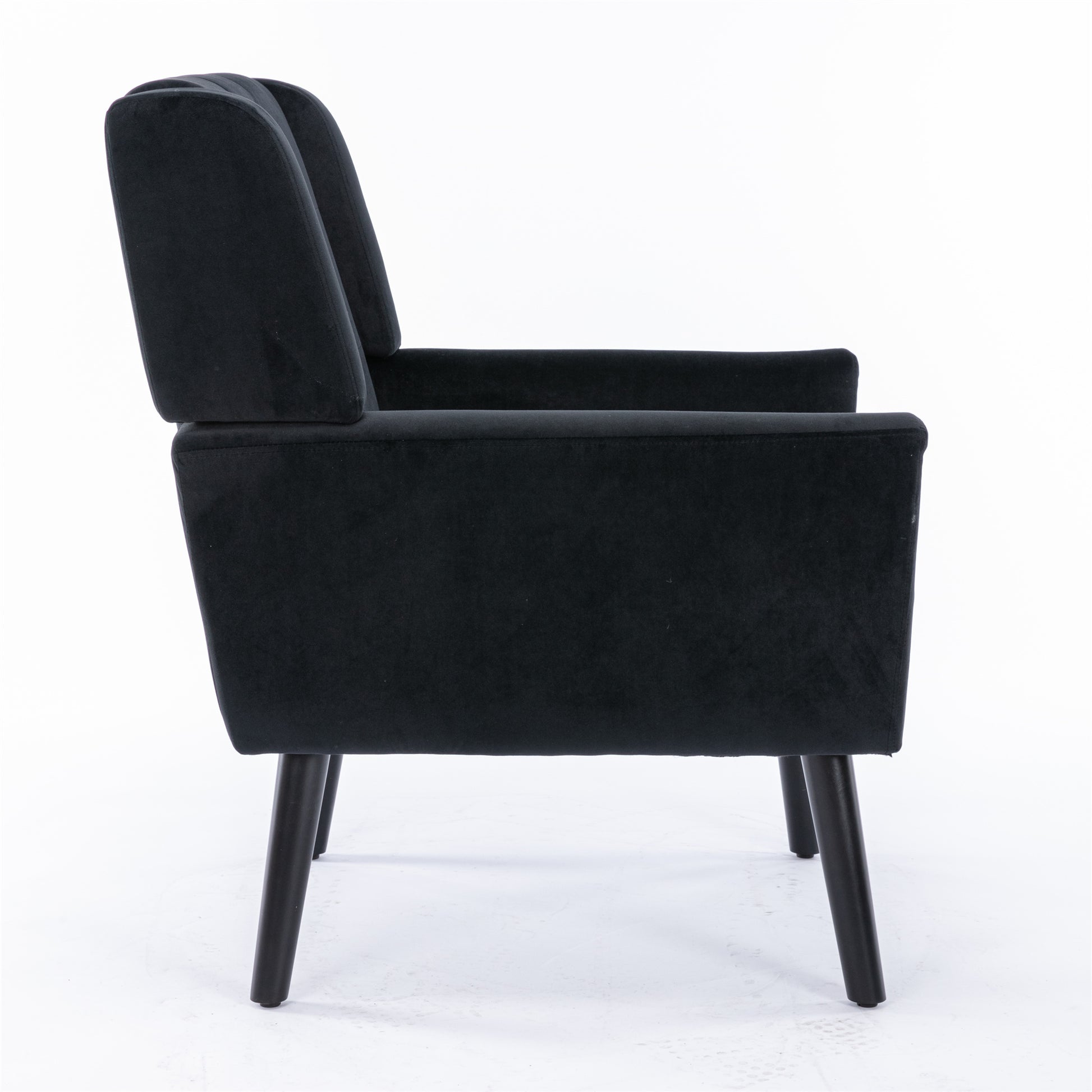 Modern Soft Velvet Material Ergonomics Accent Chair Living Room Chair Bedroom Chair Home Chair With Black Legs For Indoor Home Black Foam Upholstered