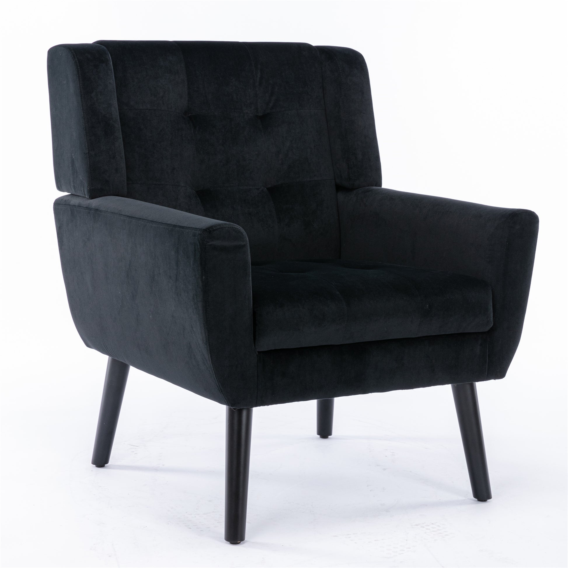Modern Soft Velvet Material Ergonomics Accent Chair Living Room Chair Bedroom Chair Home Chair With Black Legs For Indoor Home Black Foam Upholstered