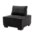 Coolmore Modern Upholstered Chair Leisure Sofa Lazy Sofa Plastic Legs And Pillow Removable Armless Accent Chair For Living Room,Bedroom,Office Black Linen Black Foam Linen
