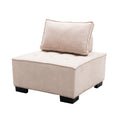 Coolmore Modern Upholstered Chair Leisure Sofa Lazy Sofa Plastic Legs And Pillow Removable Armless Accent Chair For Living Room,Bedroom,Office Beige Linen Beige Foam Linen