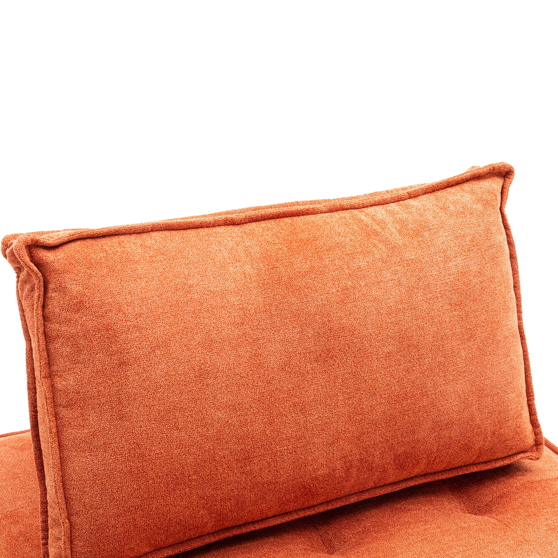 Coolmore Modern Upholstered Chair Leisure Sofa Lazy Sofa Plastic Legs And Pillow Removable Armless Accent Chair For Living Room,Bedroom,Office Orange Linen Orange Foam Linen