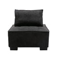 Coolmore Modern Upholstered Chair Leisure Sofa Lazy Sofa Plastic Legs And Pillow Removable Armless Accent Chair For Living Room,Bedroom,Office Black Linen Black Foam Linen