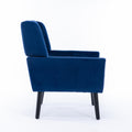 Modern Soft Velvet Material Ergonomics Accent Chair Living Room Chair Bedroom Chair Home Chair With Black Legs For Indoor Home Blue Foam Upholstered