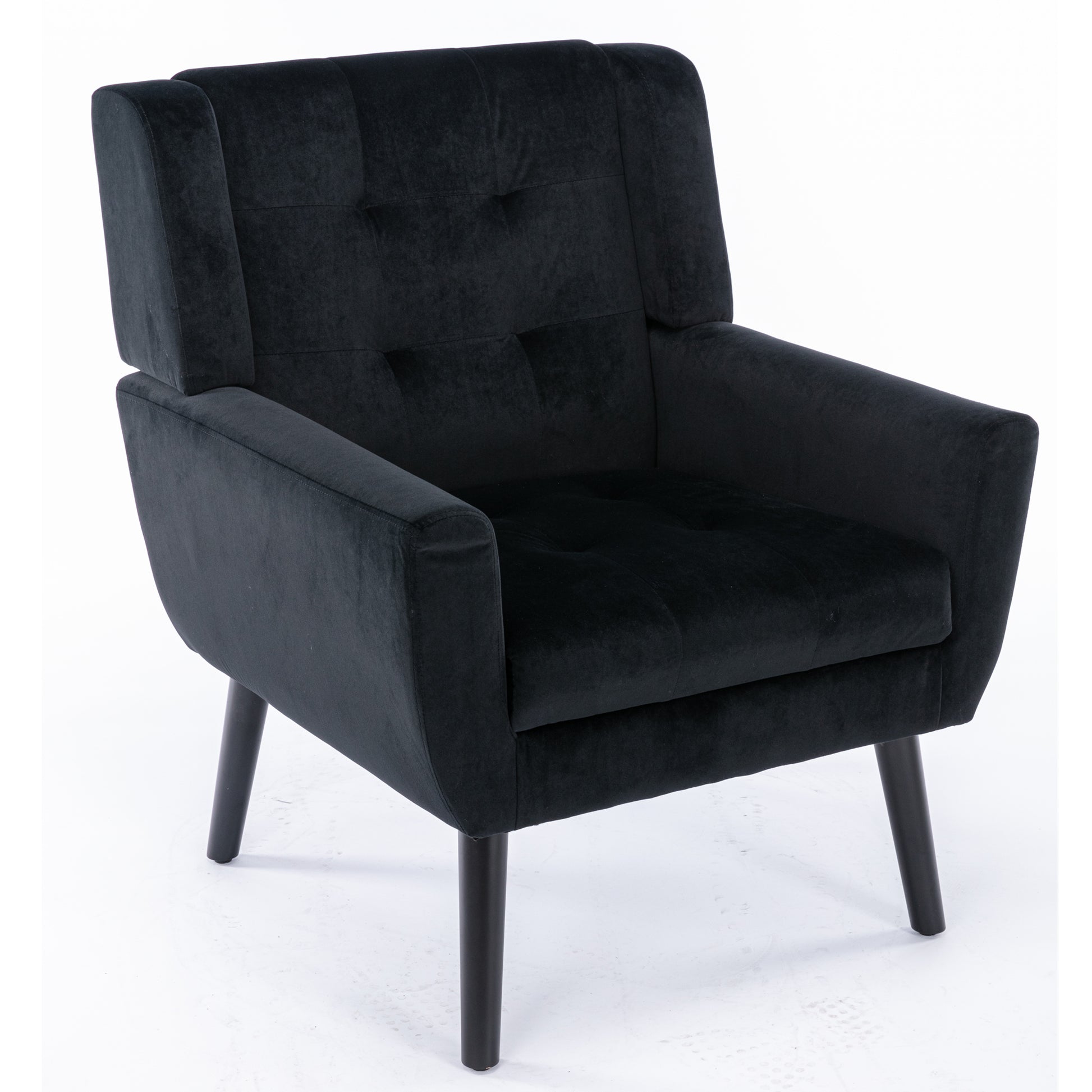 Modern Soft Velvet Material Ergonomics Accent Chair Living Room Chair Bedroom Chair Home Chair With Black Legs For Indoor Home Black Foam Upholstered