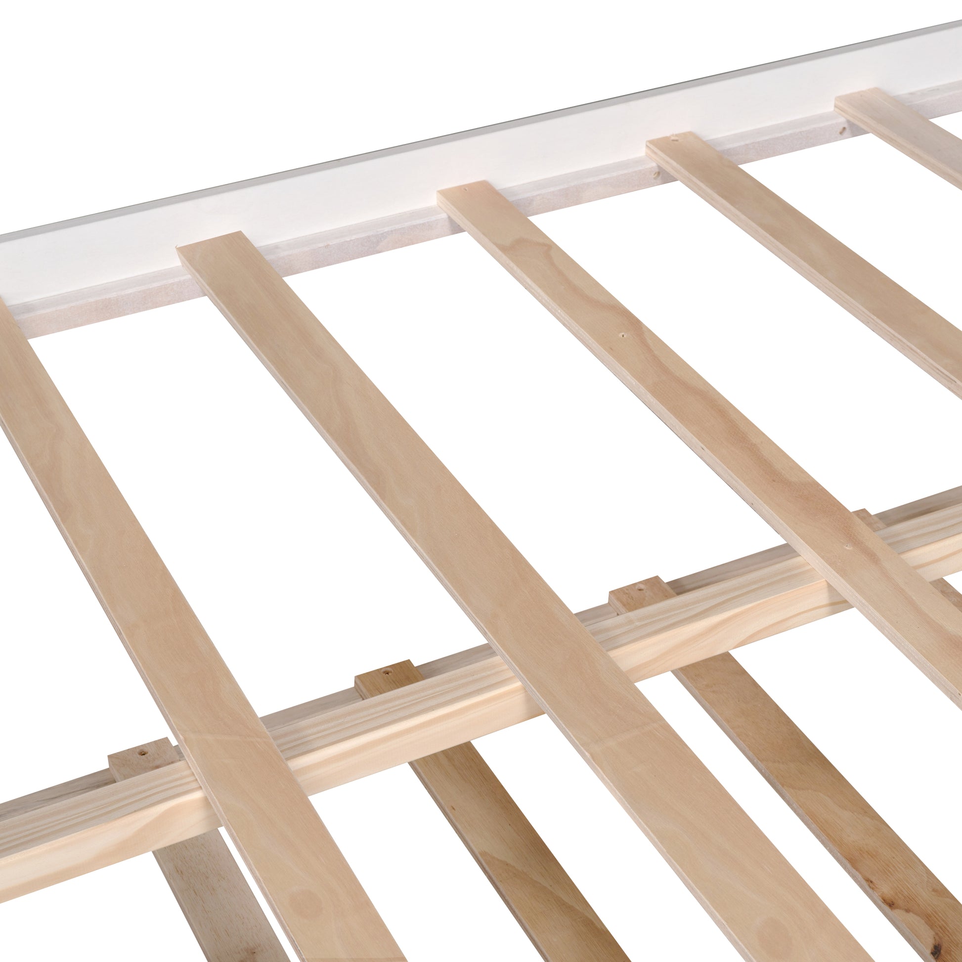 Full Size Wooden House Bed With Trundle And 3 Storage Drawers White White Solid Wood