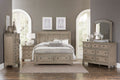 Transitional Bedroom Nightstand With Hidden Drawer Wire Brushed Gray Finish Birch Veneer Wood Bed Side Table Gray 2 Drawers Bedroom Traditional Wood
