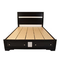 Matrix Traditional Style King 4 Pc Storage Bedroom Set Made With Wood In Black Box Spring Not Required King Black Wood 4 Piece Set Bedroom Bed Included,Dresser Included,Mirror Included,Nightstand Included Traditional Solid Wood Mdf Tufted Wood