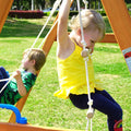 Wooden Swing Set With Slide, Outdoor Playset Backyard Activity Playground Climb Swing Outdoor Play Structure For Toddlers, Ready To Assemble Wooden Swing N Slide Set Kids Climbers Natural Solid Wood