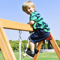 Wooden Swing Set With Slide, Outdoor Playset Backyard Activity Playground Climb Swing Outdoor Play Structure For Toddlers, Ready To Assemble Wooden Swing N Slide Set Kids Climbers Natural Solid Wood