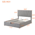 Full Size Upholstered Platform Bed With A Hydraulic Storage System Gray Gray Upholstered