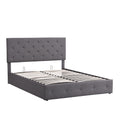 Queen Size Upholstered Platform Bed With A Hydraulic Storage System Gray Gray Upholstered