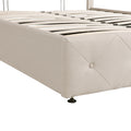 Full Size Upholstered Platform Bed With A Hydraulic Storage System Beige Beige Upholstered