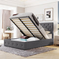 Full Size Upholstered Platform Bed With A Hydraulic Storage System Gray Gray Upholstered