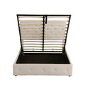 Full Size Upholstered Platform Bed With A Hydraulic Storage System Beige Beige Upholstered