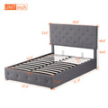 Full Size Upholstered Platform Bed With A Hydraulic Storage System Gray Gray Upholstered
