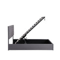 Queen Size Upholstered Platform Bed With A Hydraulic Storage System Gray Gray Upholstered