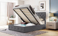 Full Size Upholstered Platform Bed With A Hydraulic Storage System Gray Gray Upholstered