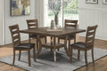 Transitional Brown Finish Dining Table With Lower Display Shelf And Extension Leaf Mindy Veneer Wood Dining Room Furniture Brown Dining Room Wood