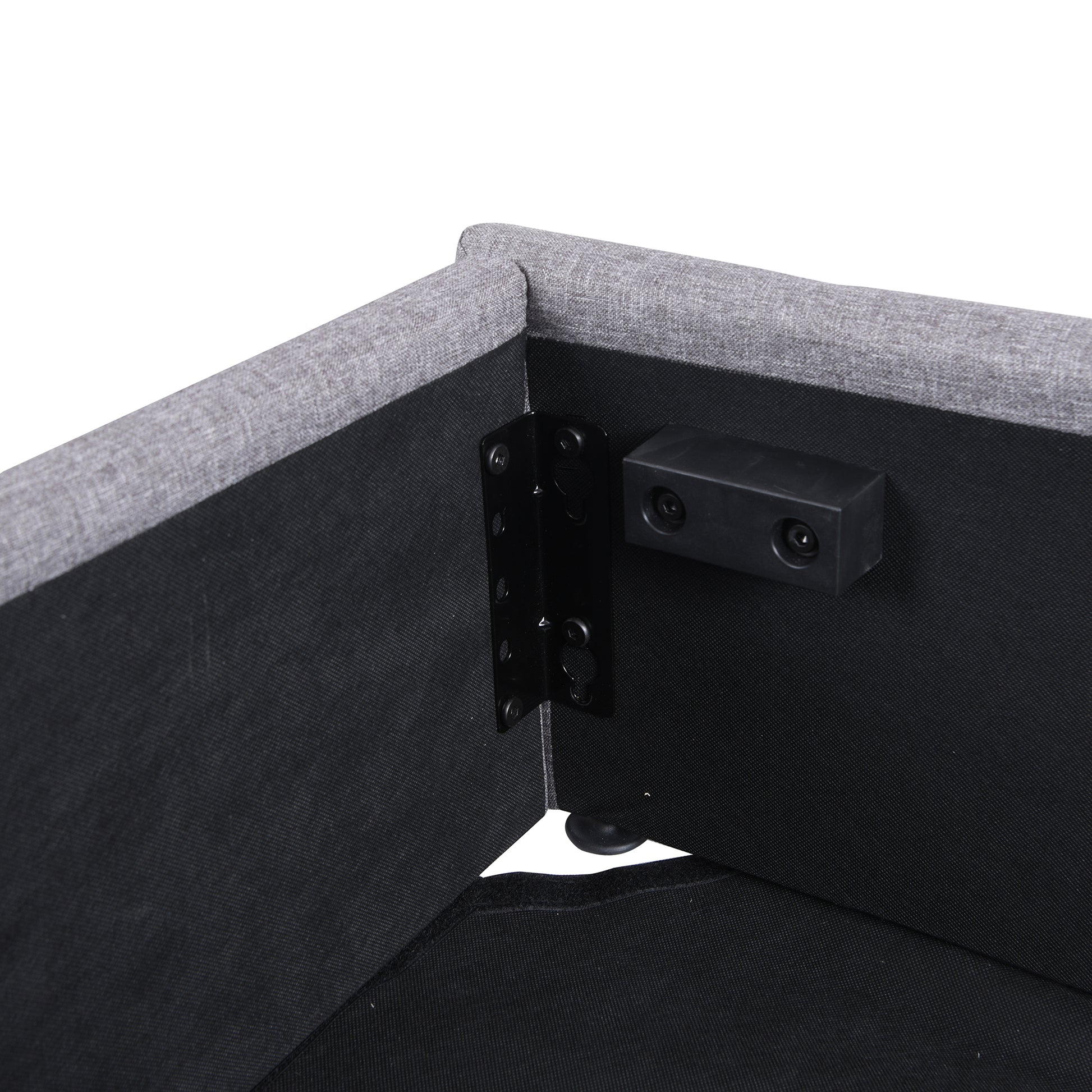 Queen Size Upholstered Platform Bed With A Hydraulic Storage System Gray Gray Upholstered