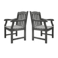 Malibu Outdoor Garden Armchair Gray Solid Wood