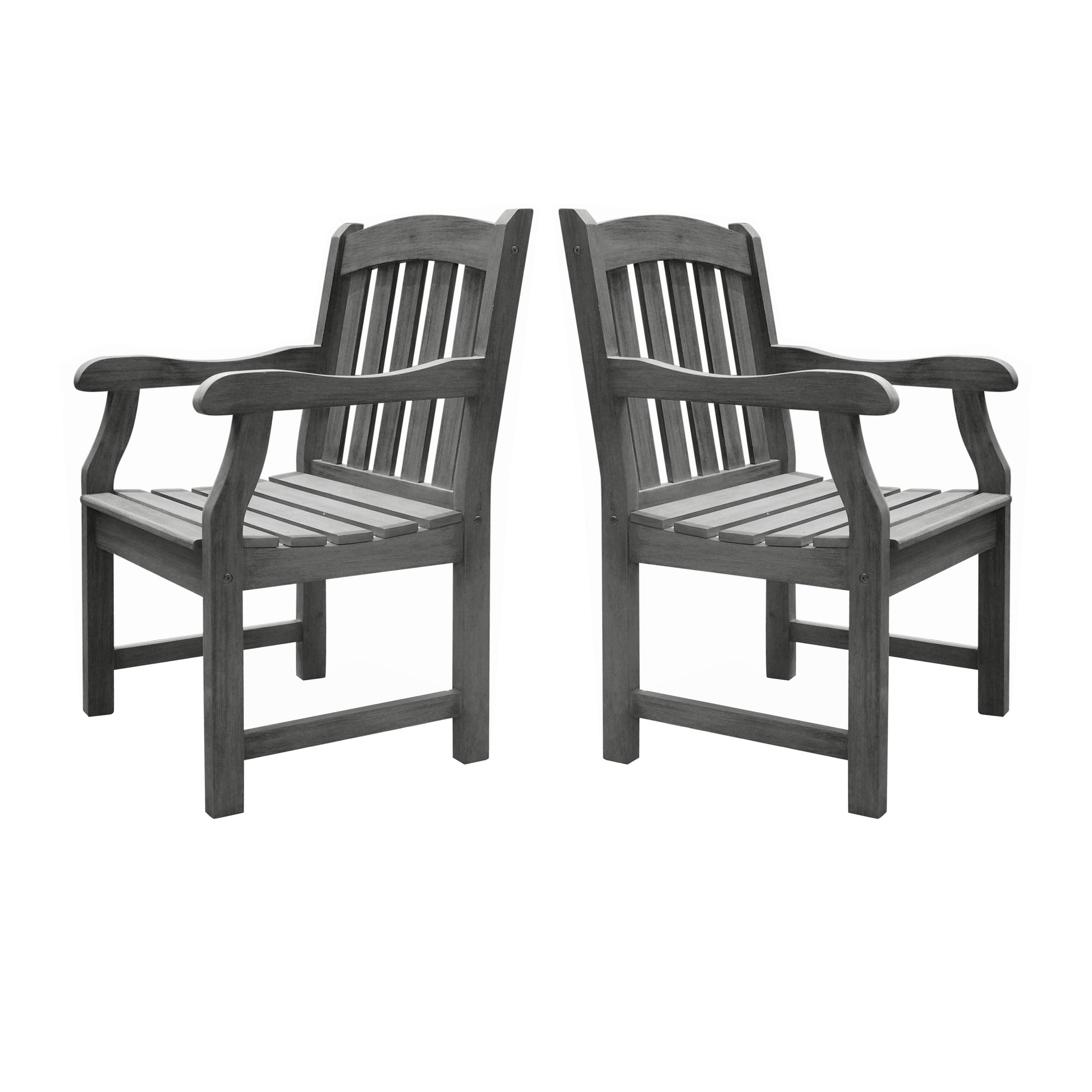 Malibu Outdoor Garden Armchair Gray Solid Wood
