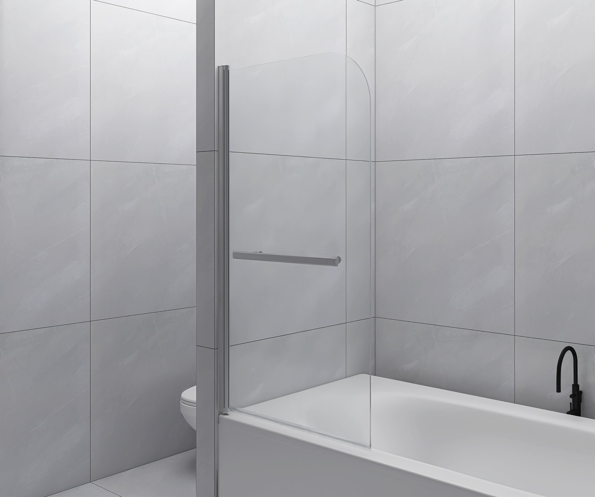 Goodyo 31"X55" Bathtub Screen Framless Shower Door Tempered Glass Shower Panel Transparent Glass Glass