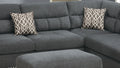 Sectional Sofa Slate Color Velvet Fabric Reversible Chaise Sofa Sectional W Pillows Cocktail Storage Ottoman 3Pc Set Grey Mix Velvet Wood Primary Living Space Cushion Back Contemporary,Modern Pillow Top Arms Velvet 5 Seat