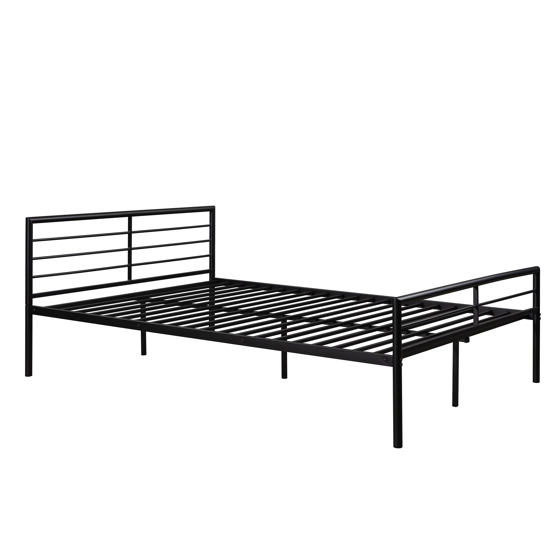Twin Over Full Metal Bunk Bed With Desk, Ladder And Quality Slats For Bedroom, Metallic Black Old Sku :Lp000092Aab Black Metal
