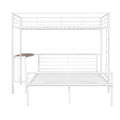 Twin Over Full Metal Bunk Bed With Desk, Ladder And Quality Slats For Bedroom, Metallic White Old Sku :Lp000092Aak White Metal