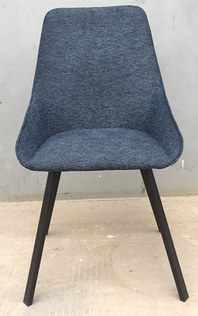 Dining Chairs Set Of 4, Upholstered Side Chairs, Adjustable Kitchen Chairs Accent Chair Cushion Upholstered Seat With Metal Legs For Living Room Blue Blue Foam Metal