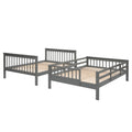 Stairway Full Over Full Bunk Bed With Storage And Guard Rail For Bedroom, Dorm, Gray Old Sku:Lp000110Aae Gray Solid Wood