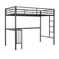 Twin Over Full Metal Bunk Bed With Desk, Ladder And Quality Slats For Bedroom, Metallic Black Old Sku :Lp000092Aab Black Metal