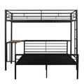 Twin Over Full Metal Bunk Bed With Desk, Ladder And Quality Slats For Bedroom, Metallic Black Old Sku :Lp000092Aab Black Metal