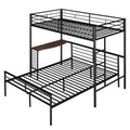 Twin Over Full Metal Bunk Bed With Desk, Ladder And Quality Slats For Bedroom, Metallic Black Old Sku :Lp000092Aab Black Metal