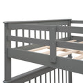 Stairway Full Over Full Bunk Bed With Storage And Guard Rail For Bedroom, Dorm, Gray Old Sku:Lp000110Aae Gray Solid Wood