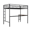 Twin Over Full Metal Bunk Bed With Desk, Ladder And Quality Slats For Bedroom, Metallic Black Old Sku :Lp000092Aab Black Metal