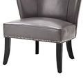 Armless Accent Chair Grey Polyester