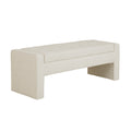 Soft Close Storage Bench Cream Polyester