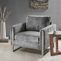 Accent Chair Grey Polyester