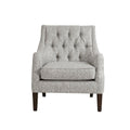 Button Tufted Accent Chair Grey Polyester